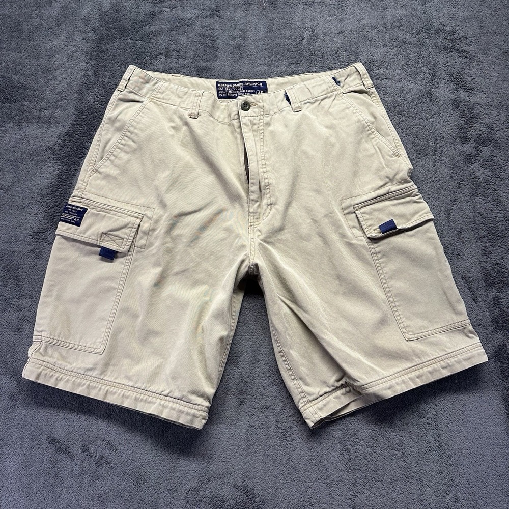 Y2K Abercrombie & Fitch Paratrooper Cargo Shorts Mens Size Large 10" Inseam